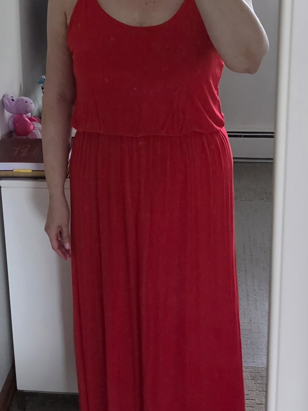 Olivia Rae Red Spagetti-strap Midi Dress (size L)